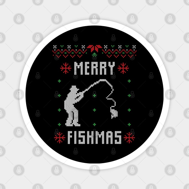 Merry Fishmas Funny Christmas Xmas For Fishers Magnet by DragonTees